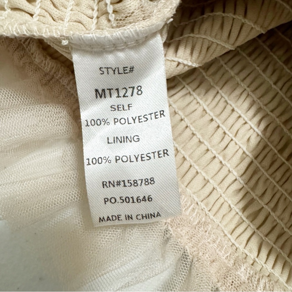 Mable Smocked Tulle Tube Cropped Top Neutral Size Small - Picture 7 of 11